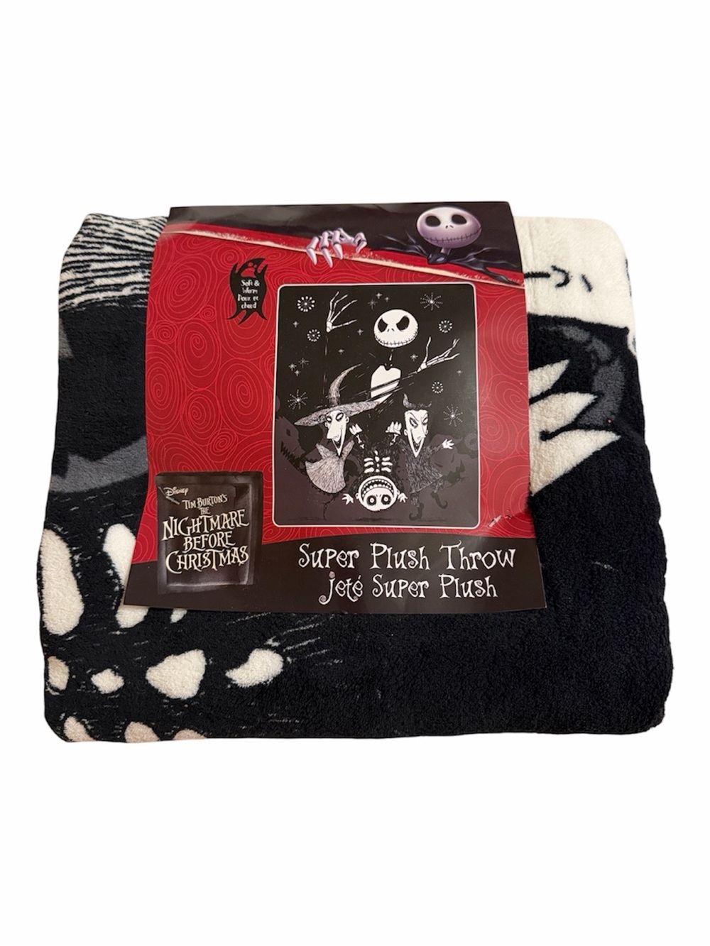 Disney The Nightmare Before Christmas Plush Throw Blanket Jack Skellington Lock